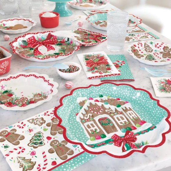 The Pioneer Woman Gingerbread Bow Christmas Paper Dinner Napkins NWT - Picture 2 of 3